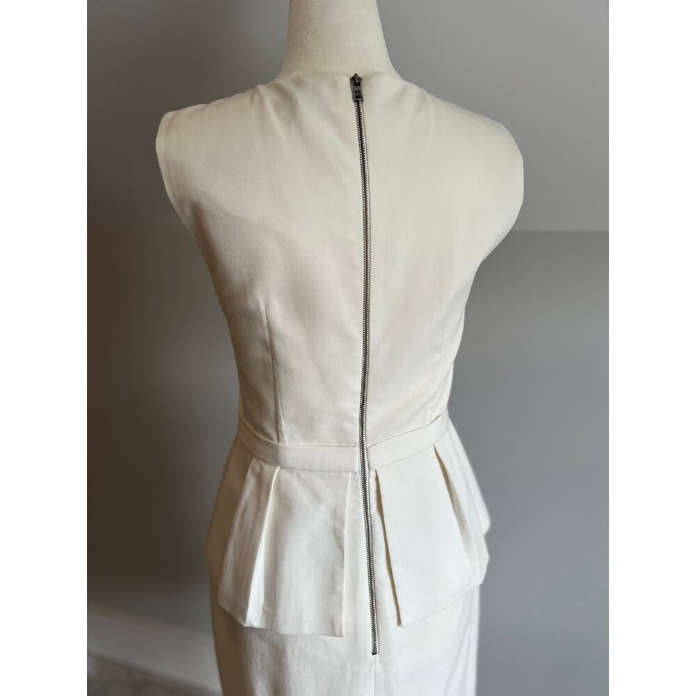 BCBG Cocktail dress peplum bodycon summer wedding cream 4 - Picture 4 of 8